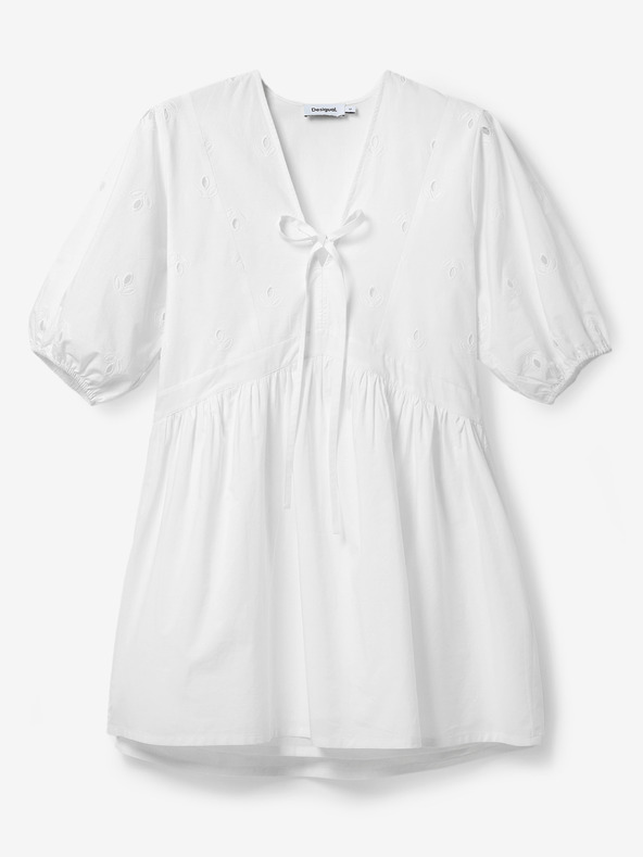 Desigual Bílé dámské minišaty Desigual Lombard