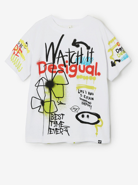 Desigual Bílé klučičí tričko Desigual Aslan