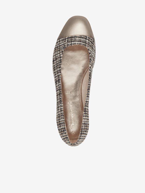 Tamaris Černo-hnědé dámské vzorované baleríny Tamaris