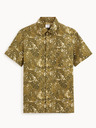 Celio Khaki pánská vzorovaná košile Celio Daprinti