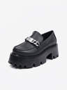 Steve Madden Černé dámské kožené mokasíny Steve Madden Motoride Loafer