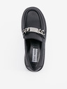 Steve Madden Černé dámské kožené mokasíny Steve Madden Motoride Loafer