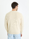 Celio Krémový pánský basic svetr Celio Gexter
