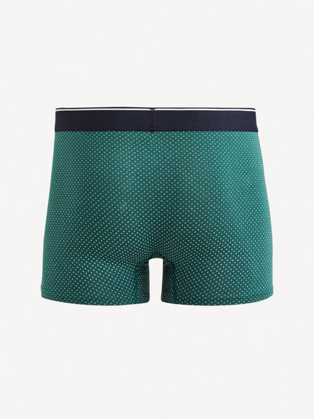Celio Tmavě zelené pánské vzorované boxerky Celio Mitch