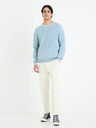 Celio Světle modrý pánský basic svetr Celio Gexter