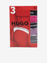 HUGO Sada tří dámských tang v černé, fialové a tmavě růžové barvě HUGO