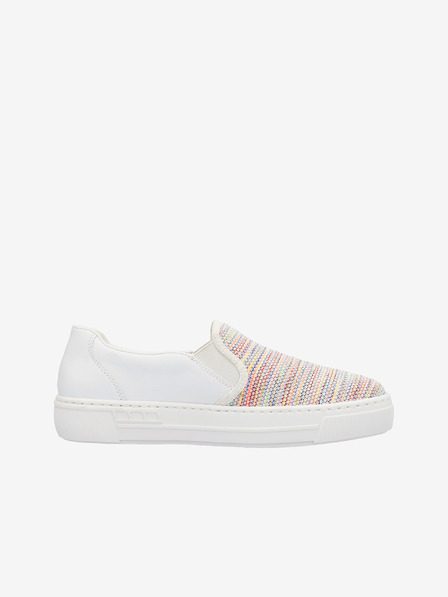 Rieker Bílé dámské slip on boty Rieker
