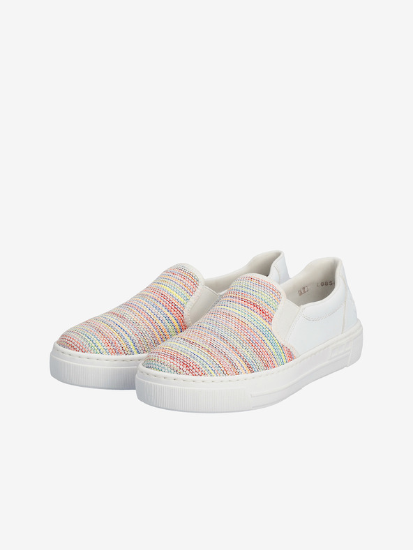 Rieker Bílé dámské slip on boty Rieker