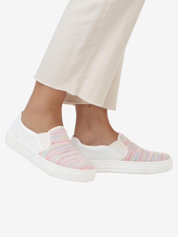 Rieker Bílé dámské slip on boty Rieker