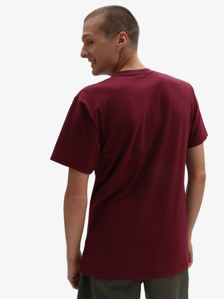 Vans Vínové pánské tričko VANS Left Chest Logo