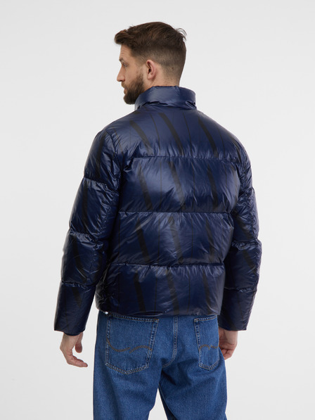 Armani Exchange Tmavě modrá pánská vzorovaná prošívaná bunda Armani Exchange Giacca