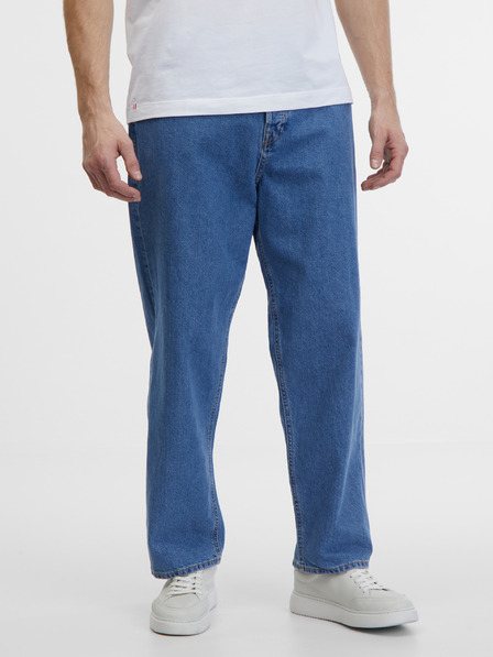 Jack & Jones Modré pánské straight fit džíny Jack & Jones Alex