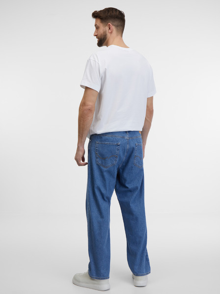 Jack & Jones Modré pánské straight fit džíny Jack & Jones Alex
