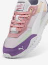 Puma Bílo-fialové dámské tenisky s koženými detaily Puma Blktop Rider