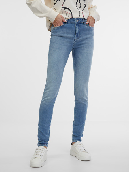Pieces Světle modré skinny fit džíny Pieces Delly