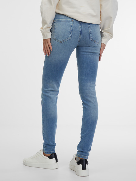 Pieces Světle modré skinny fit džíny Pieces Delly