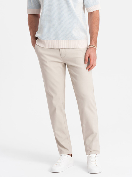 Ombre Clothing Krémové pánské slim fit chino kalhoty Ombre Clothing