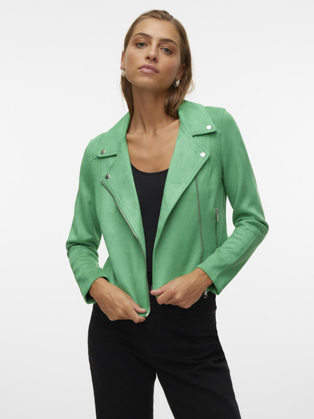Vero Moda Zelená dámská bunda v semišové úpravě Vero Moda Jose