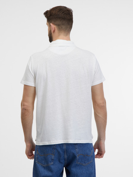 Pepe Jeans Krémové pánské polo tričko s příměsí lnu Pepe Jeans Faren