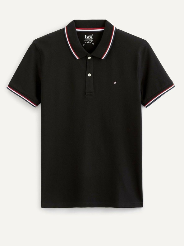 Celio Černé pánské polo tričko Celio Necetwo