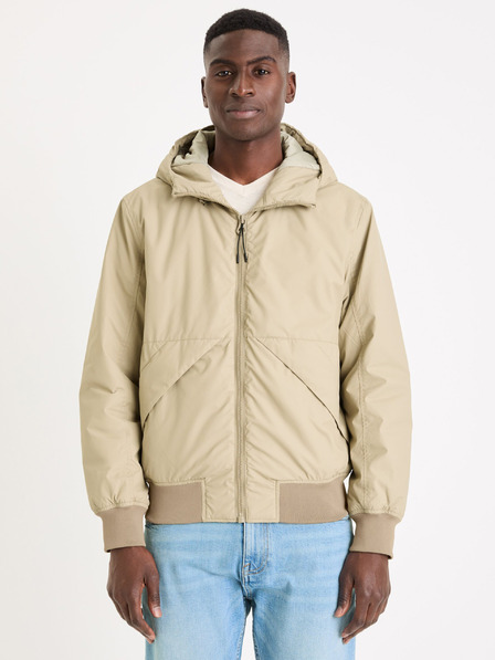 Celio Béžová pánská bunda Celio Guhoodie