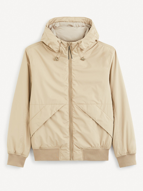 Celio Béžová pánská bunda Celio Guhoodie