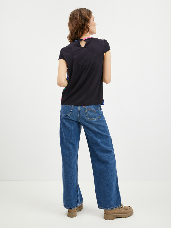 Orsay Růžovo-černá dámská květovaná halenka ORSAY