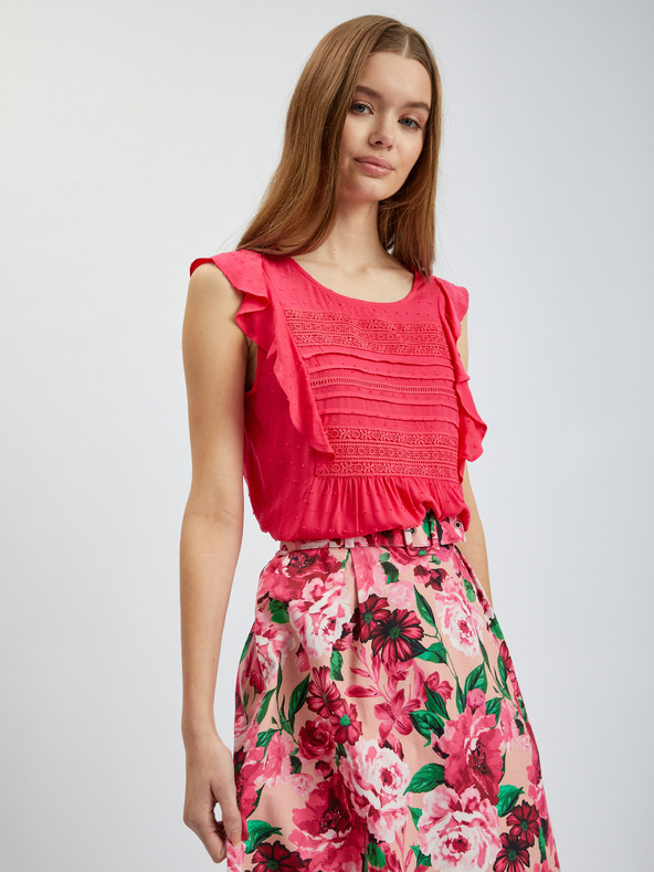 Orsay Růžová dámská květovaná sukně ORSAY