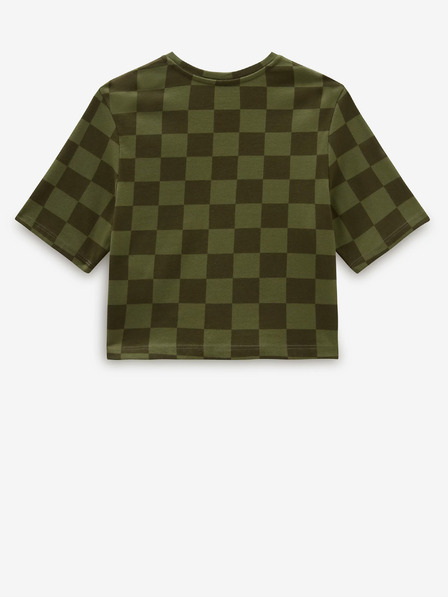 Vans Zelené dámské kostkované cropped tričko VANS Checker