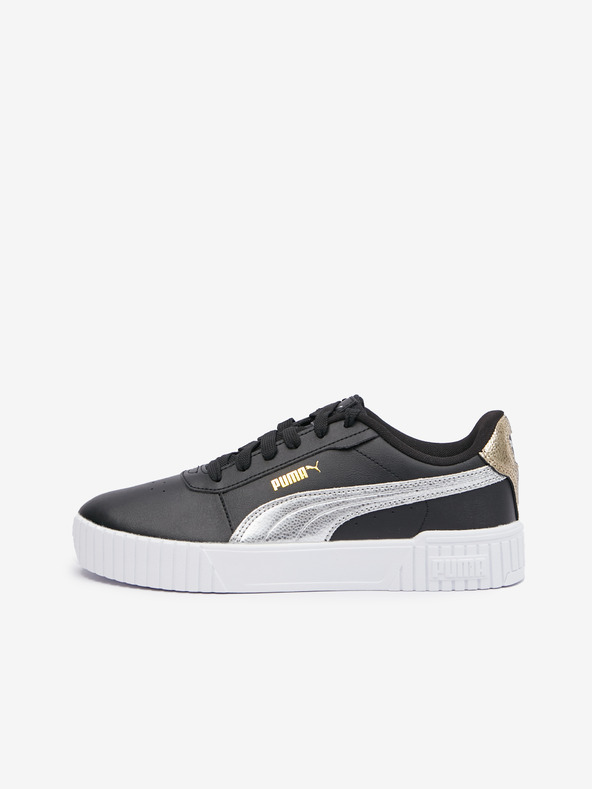 Puma Černé dámské kožené tenisky Puma Carina 2.0 Metallic Shine