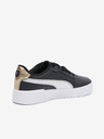 Puma Černé dámské kožené tenisky Puma Carina 2.0 Metallic Shine
