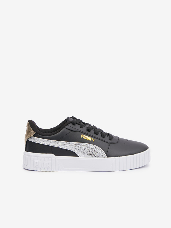 Puma Černé dámské kožené tenisky Puma Carina 2.0 Metallic Shine
