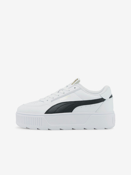 Puma Bílé dámské kožené tenisky na platformě Karmen Rebelle