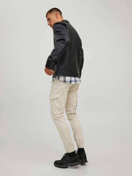 Jack & Jones Černá pánská koženková bunda Jack & Jones Rocky