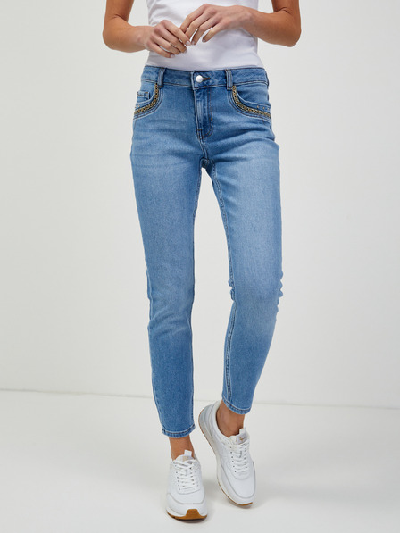 Orsay Světle modré zkrácené skinny fit džíny ORSAY