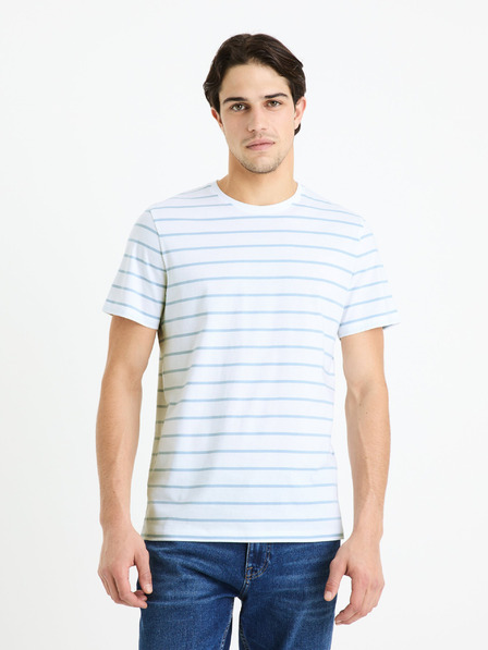 Celio Bílé pánské basic tričko Celio Gebaser