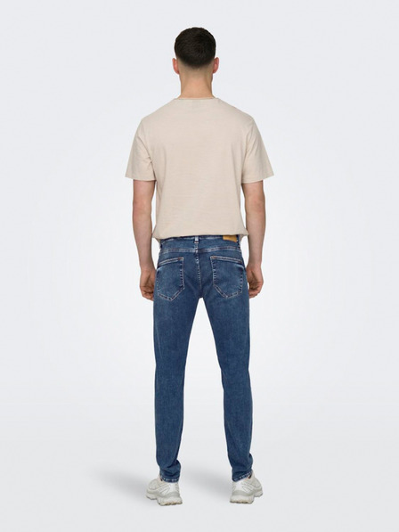 ONLY & SONS Tmavě modré pánské skinny fit džíny ONLY & SONS Warp