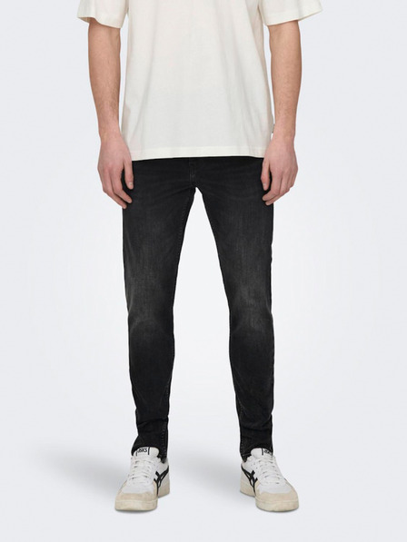 ONLY & SONS Černé pánské skinny fit džíny ONLY & SONS Warp