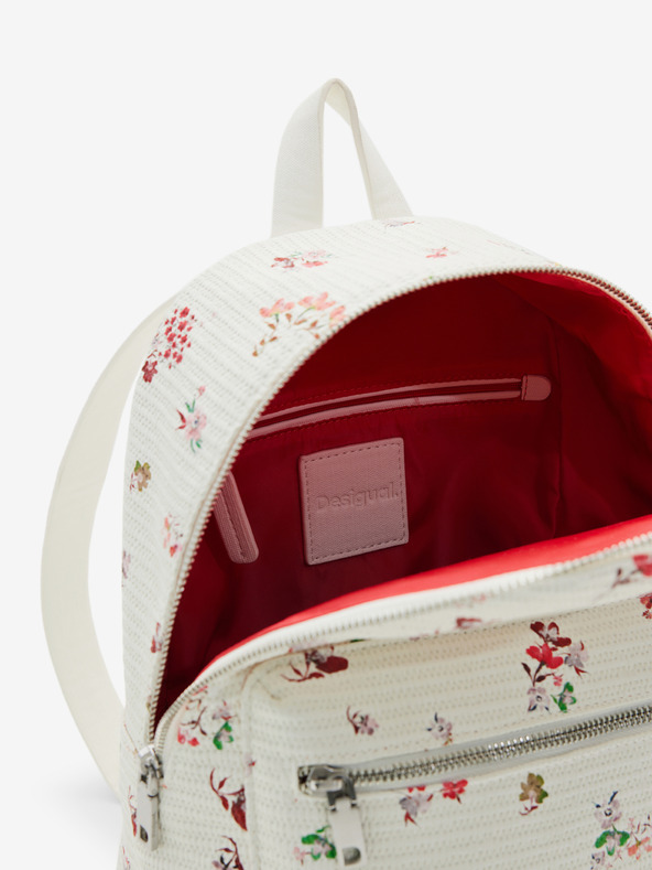 Desigual Bílý dámský květovaný batoh Desigual Delirium Mombasa Mini