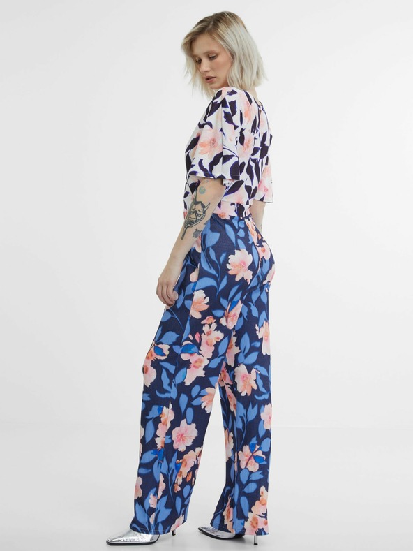 Orsay Tmavě modrý dámský květovaný overal ORSAY