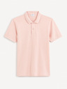 Celio Světle růžové pánské basic polo tričko Celio Teone