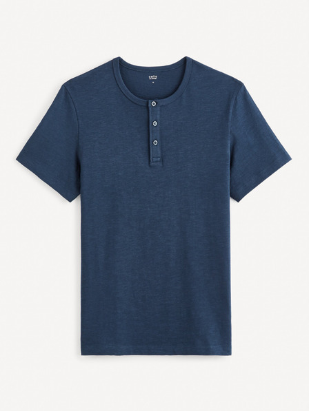 Celio Tmavě modré pánské basic tričko Celio Genperle