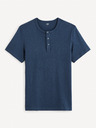 Celio Tmavě modré pánské basic tričko Celio Genperle