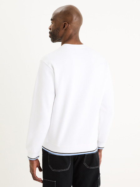 Celio Bílá pánská basic mikina Celio Gepikraye