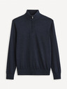 Celio Tmavě modrý pánský basic svetr Celio Gecotont