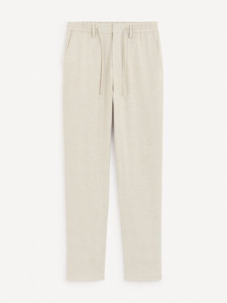 Celio Krémové pánské kalhoty Celio Gocarre