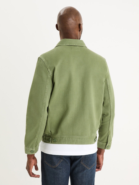 Celio Zelená pánská džínová bunda Celio Gudean