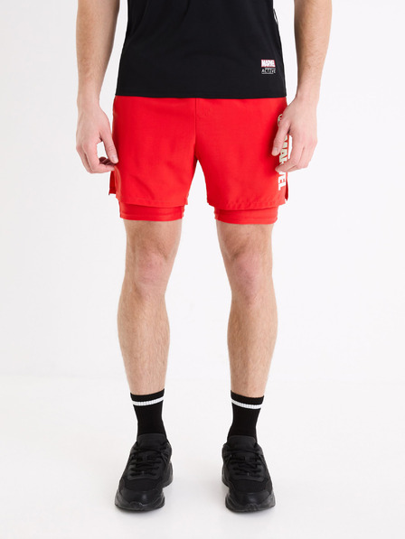 Celio Červené sportovní kraťasy Celio Marvel - Iron Man
