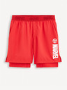 Celio Červené sportovní kraťasy Celio Marvel - Iron Man