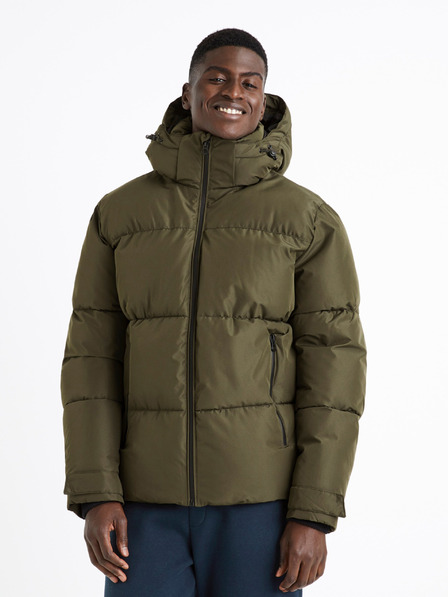 Celio Khaki pánská prošívaná zimní bunda Celio CUNOTTE